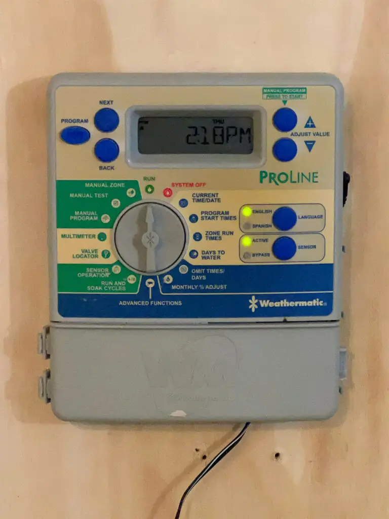 wWatermatic controller installed on a wall.