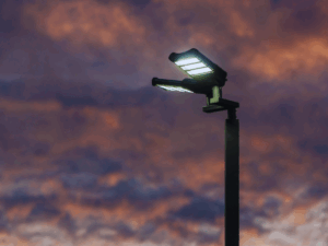 flood light in morning twilight