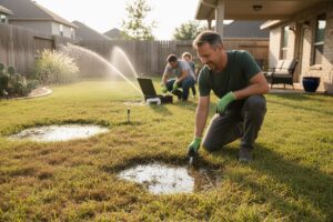 common sprinkler problems backyard inspection