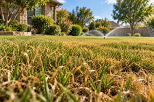 Underwatered Dallas, TX lawn
